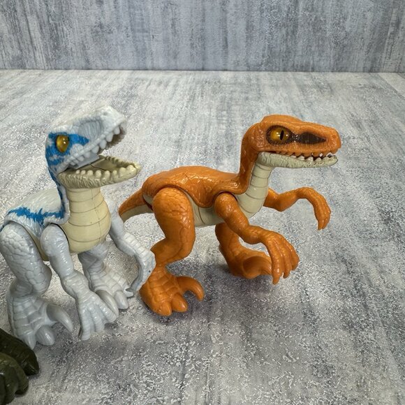 Jurassic World Park Fisher Price Imaginext Velociraptor Blue Dinosaur Figure Lot - Picture 5 of 6